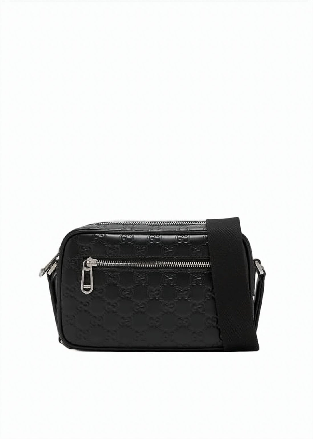 Embossed Leather Crossbody Bag with GG Emblem