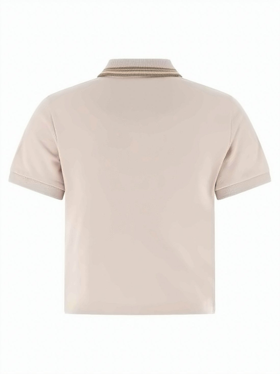 Cropped Polo Shirt with Classic Collar and Embroidered Emblem