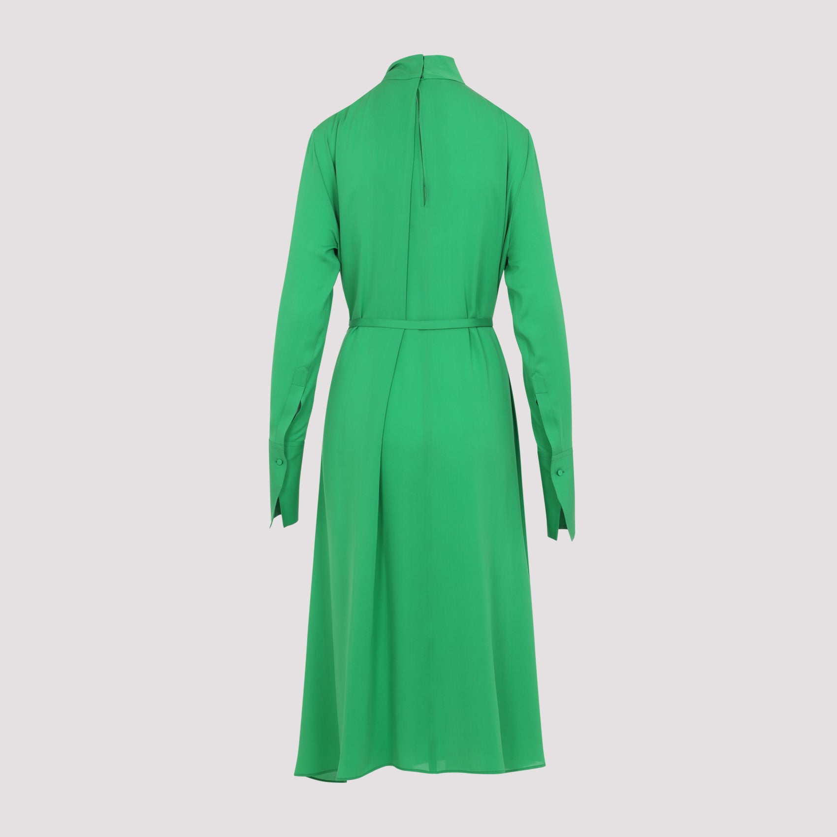 Midi-Length Silk Dress With Keyhole Detail