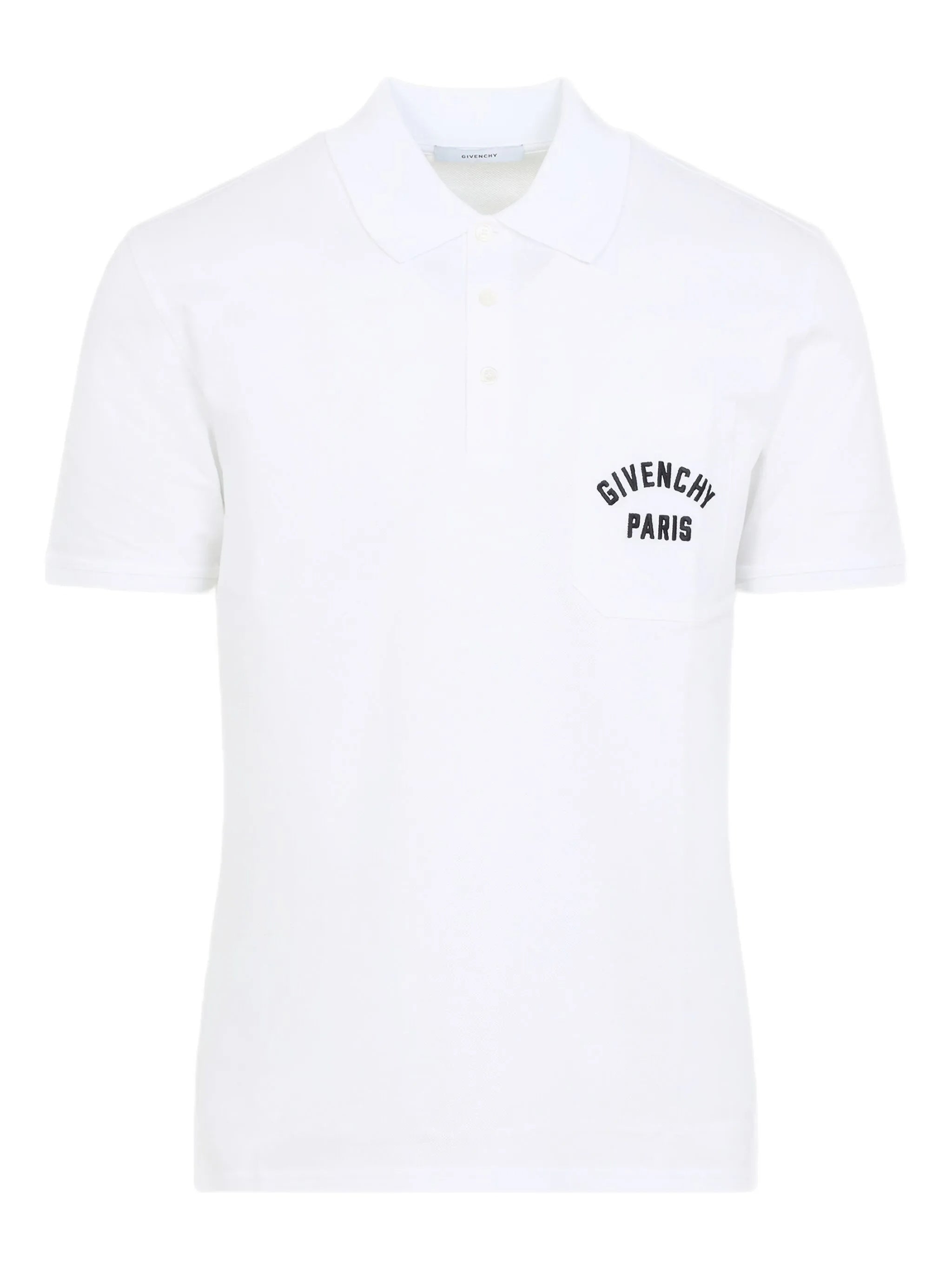 White Front Chest Pocket Cotton Polo