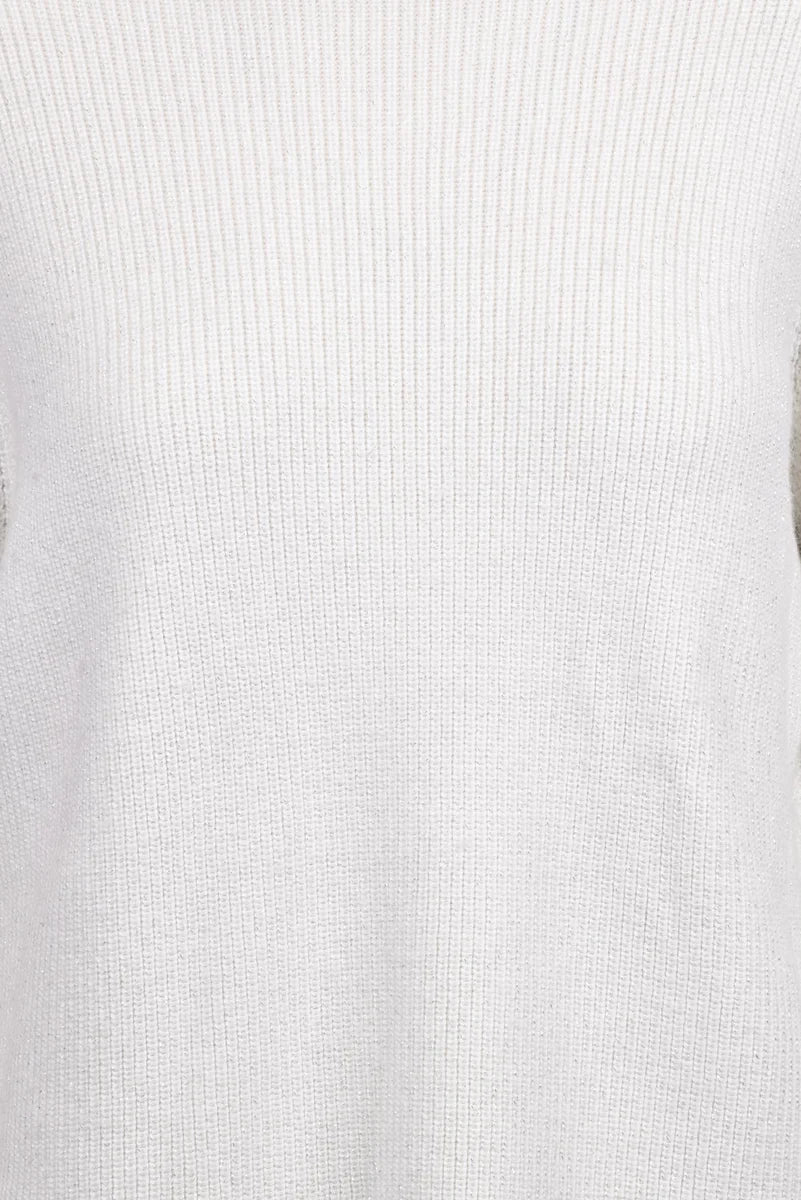 Lamé Sweater - White