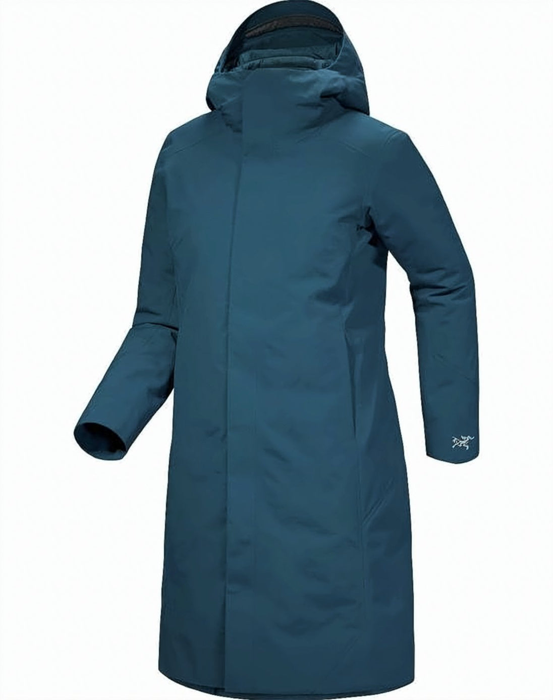 Streamlined Long Padded Coat with High Collar