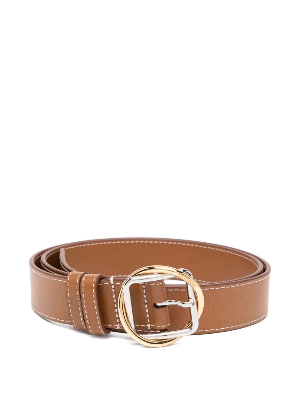 Brown Belt with Silver-Tone Buckle