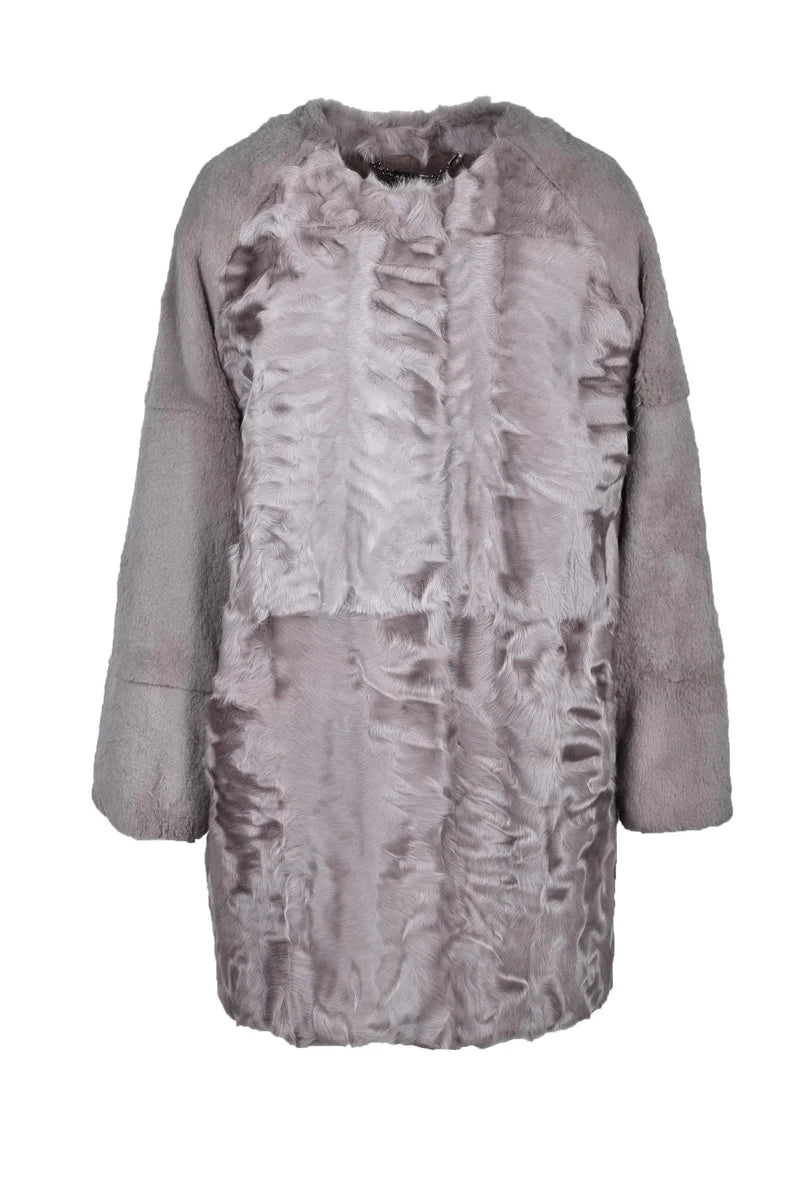 Leather Coat - Grey