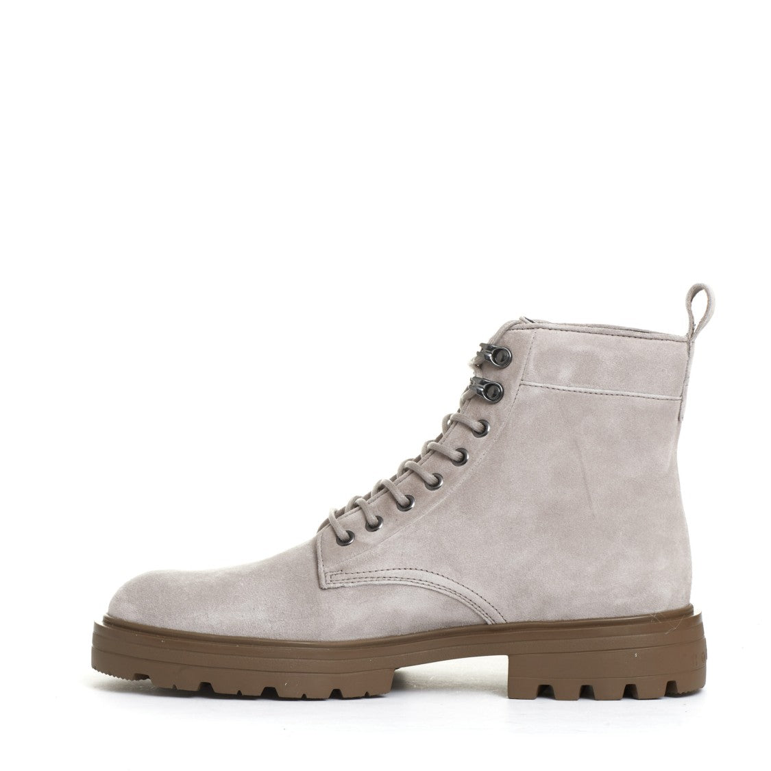 Beige Suede Lace-Up Polish
