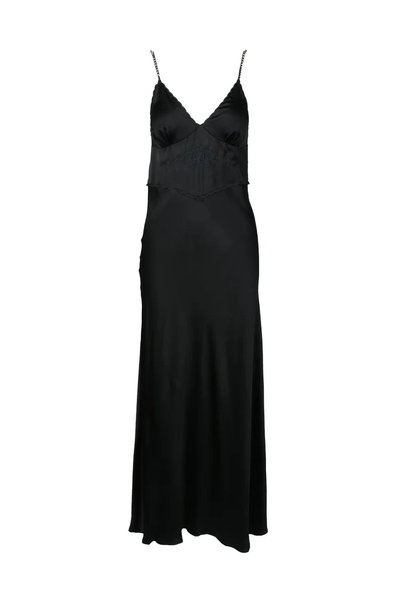 Long Slip Dress - Black