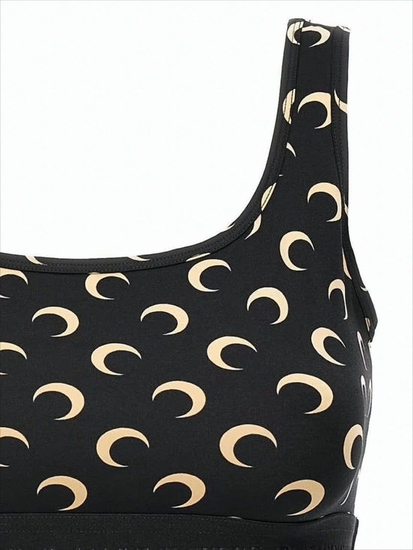Fitted Underwear Top with Crescent Moon Pattern