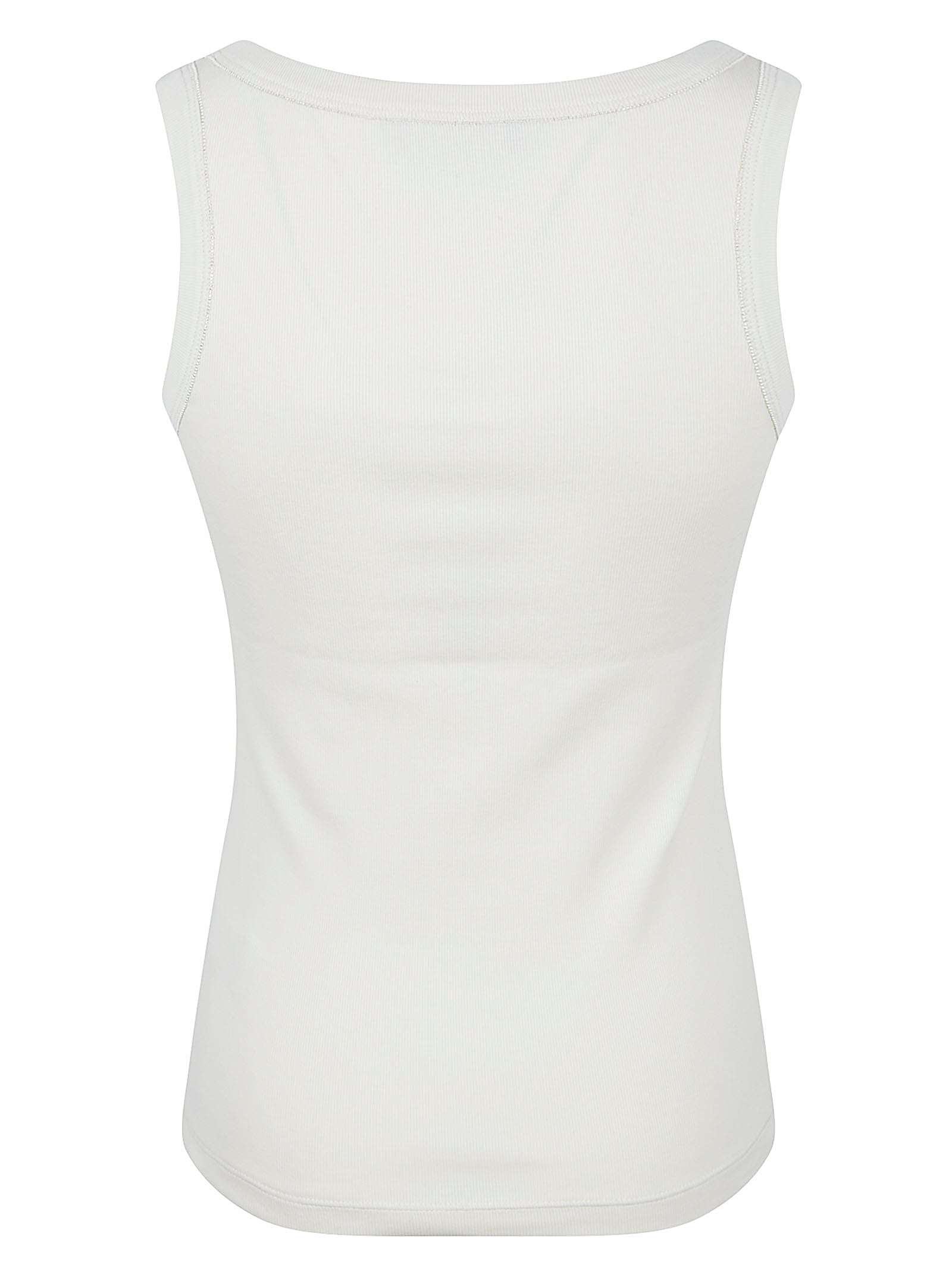 Sleeveless Ribbed Jersey Tank Top
