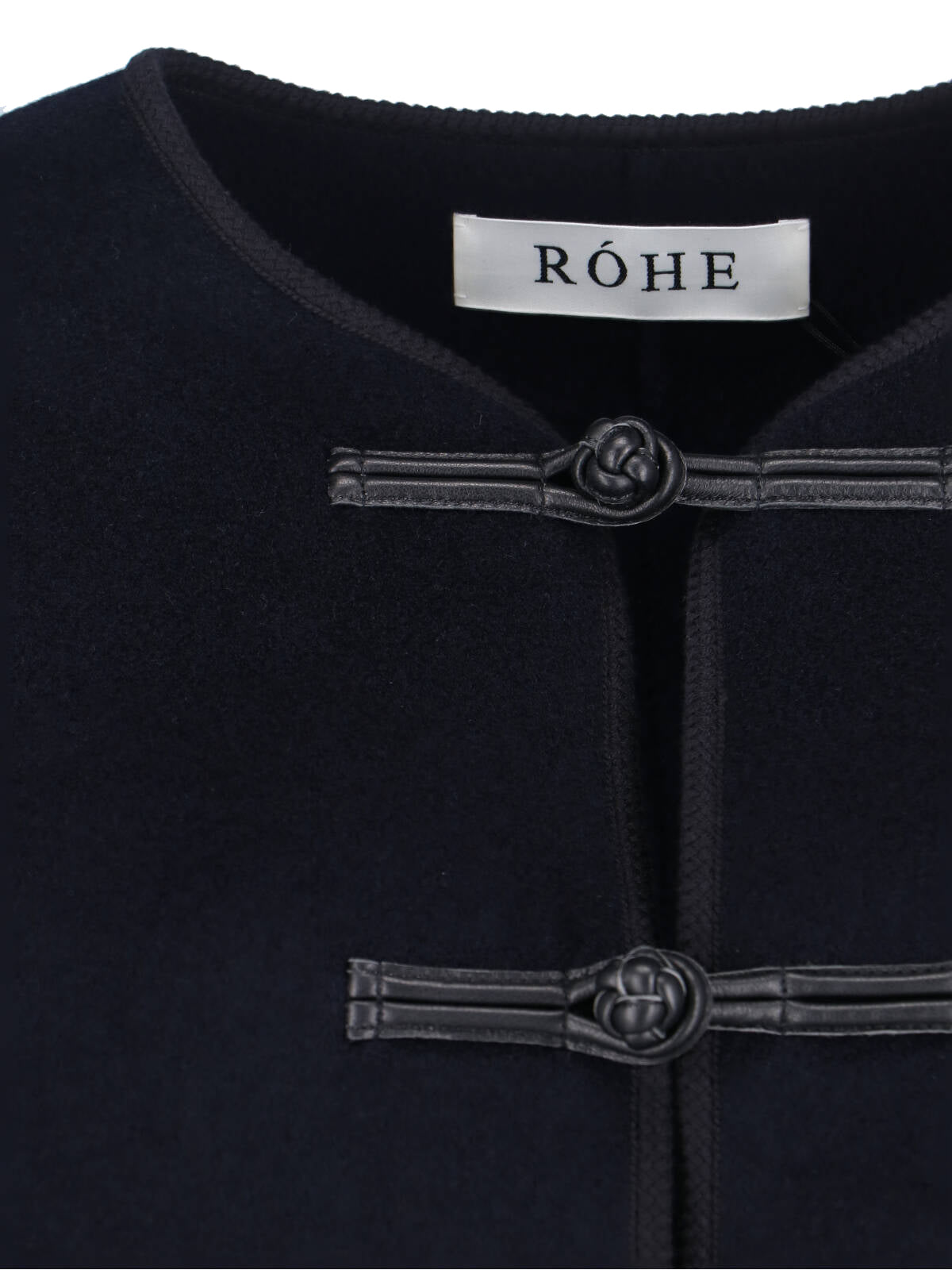 Navy Wool-Cashmere Mandarin Jacket