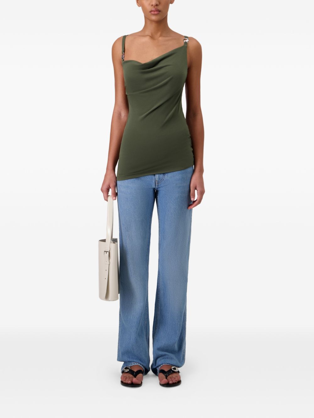 Draped Cowl Neckline Tank Top