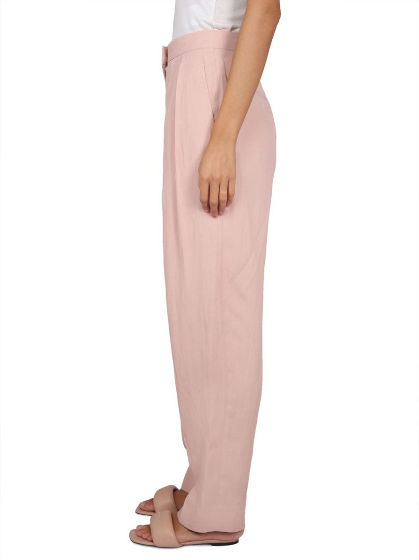 Pleated High-Waisted Soft Pants With Hook