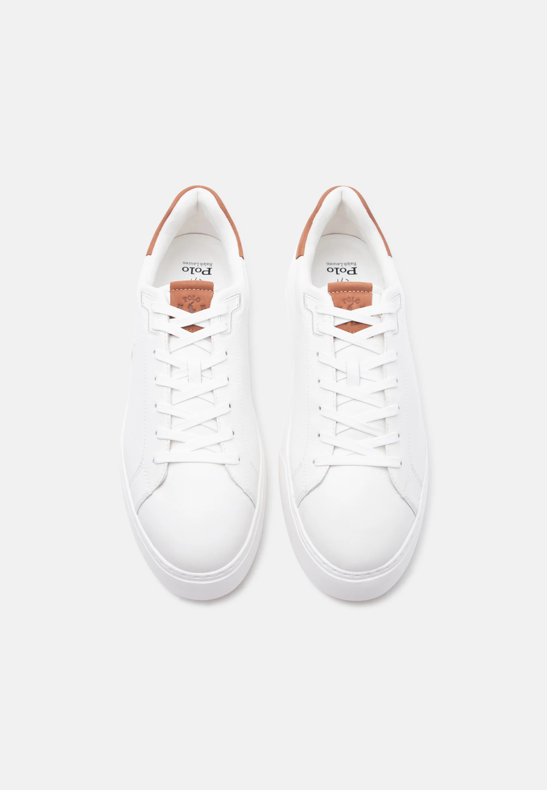 White Leather Low-Top Sneakers with Embroidered Logo