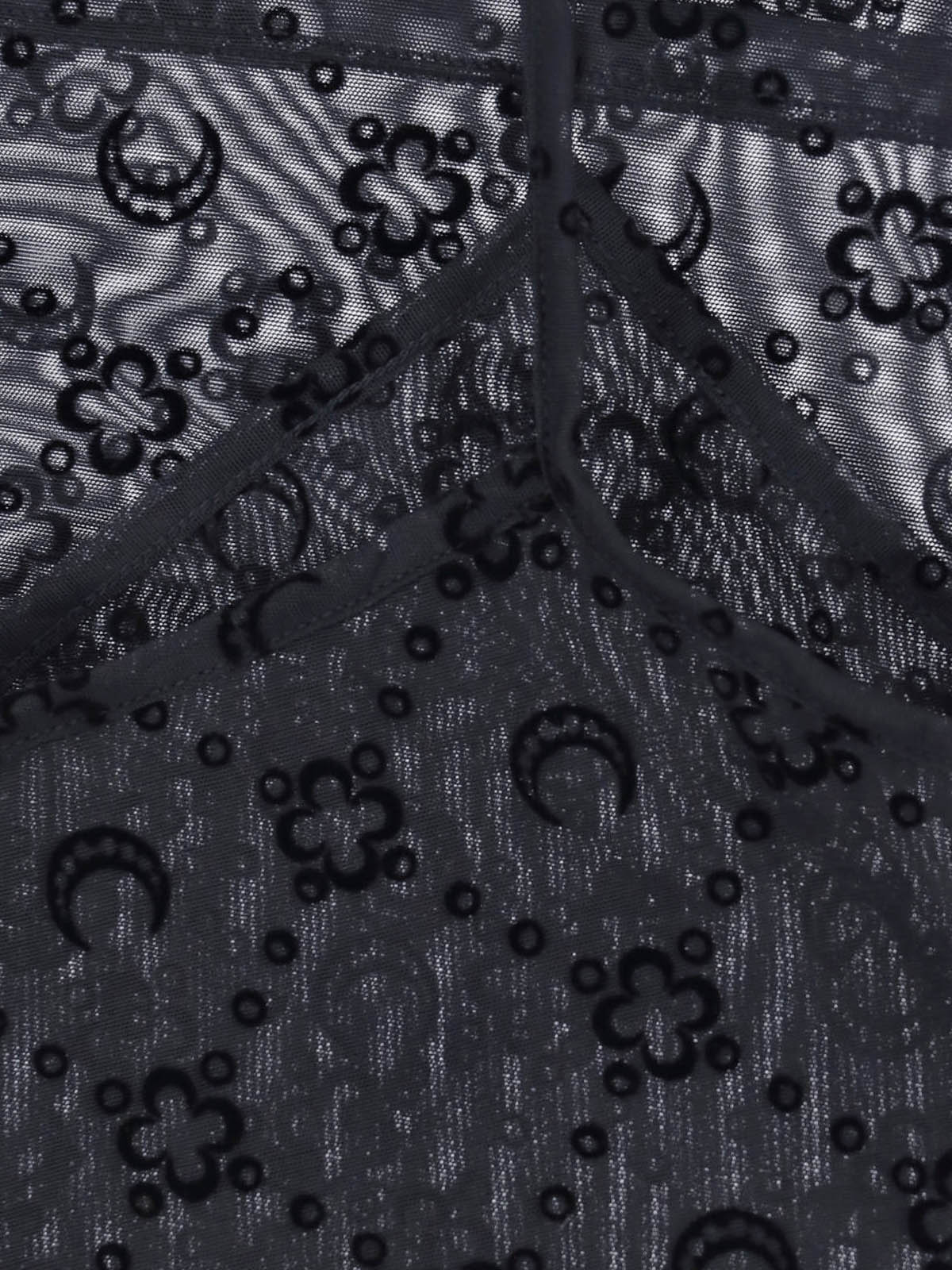 Black Sleeveless Sheer Crescent Moon Top