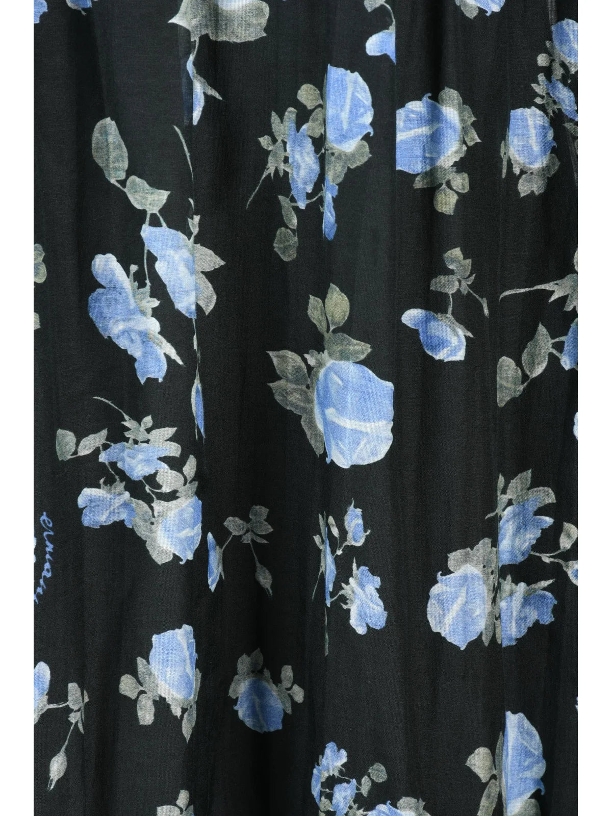 Long Gauzed Dress - Black/Blue
