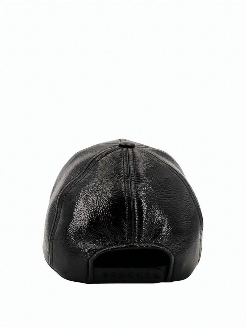Structured Black Cap with Curved Brim