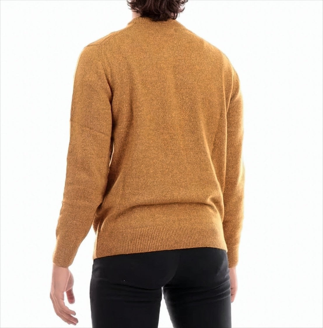Mustard Sweater with Ribbed Detailing