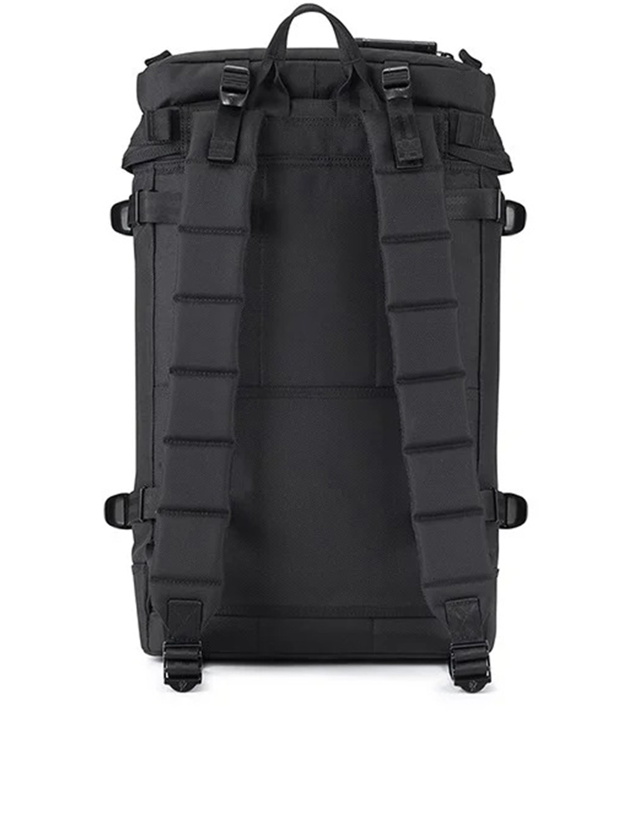 Black Backpack Rectangular Structured Nylon Backpack