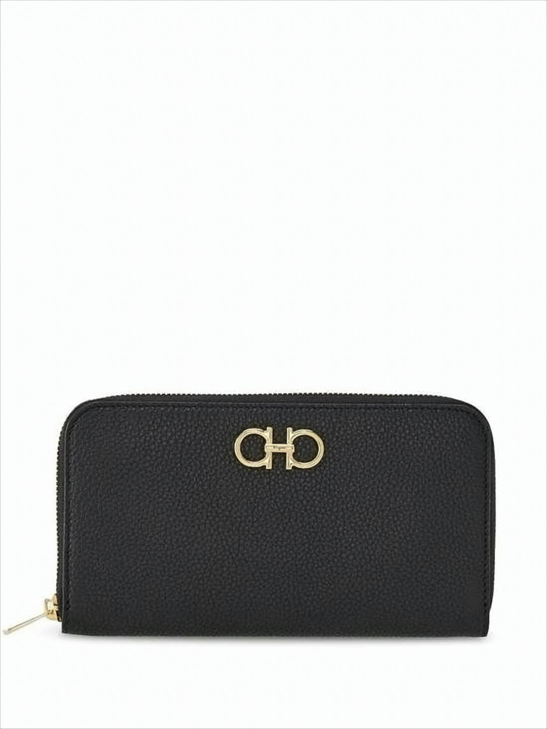 Rectangular Textured Calf Leather Long Wallet