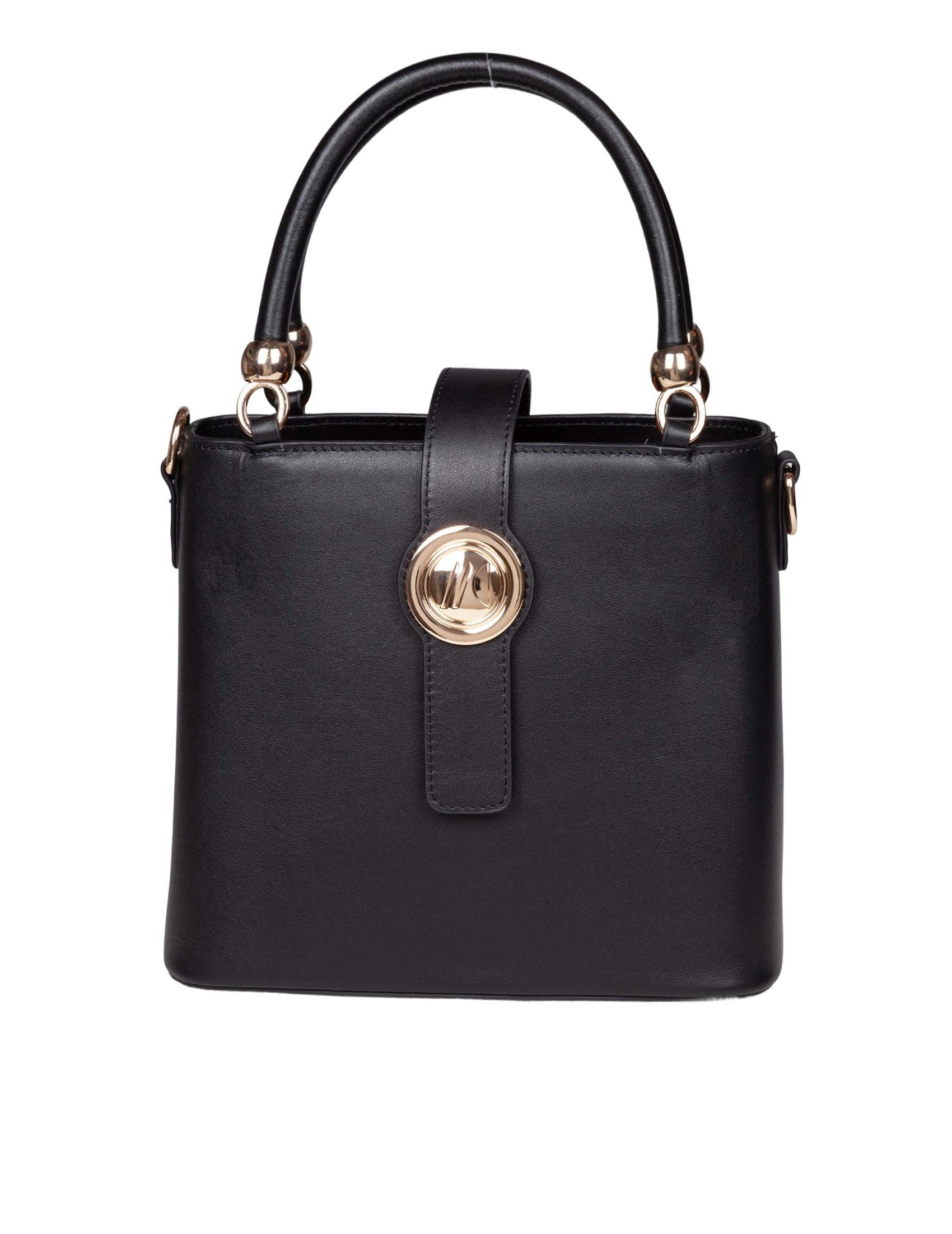 Agape Leather Handbag, Black
