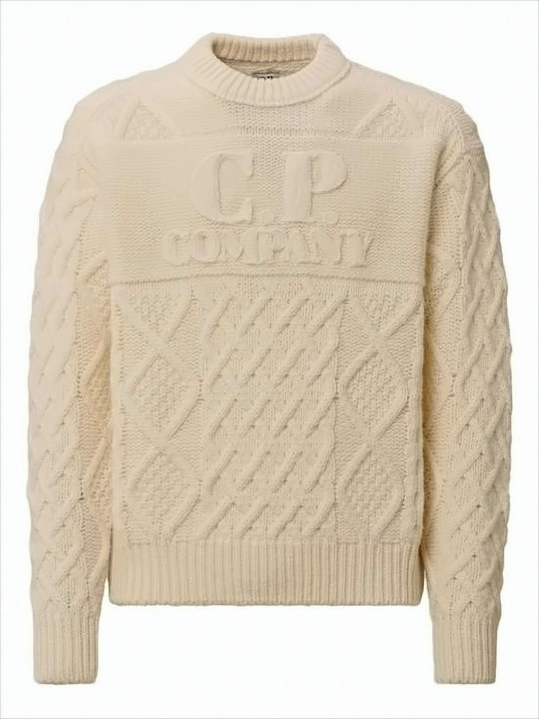 Textured Knit Sweater with Embroidered Logo Detail