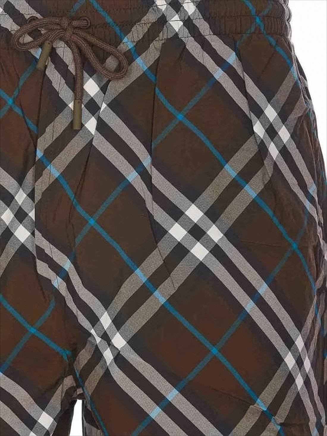 Brown Checkered Swim Shorts