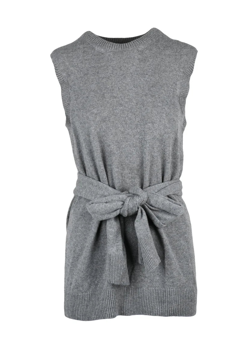 Vest in Cashmere and Wool - Grey
