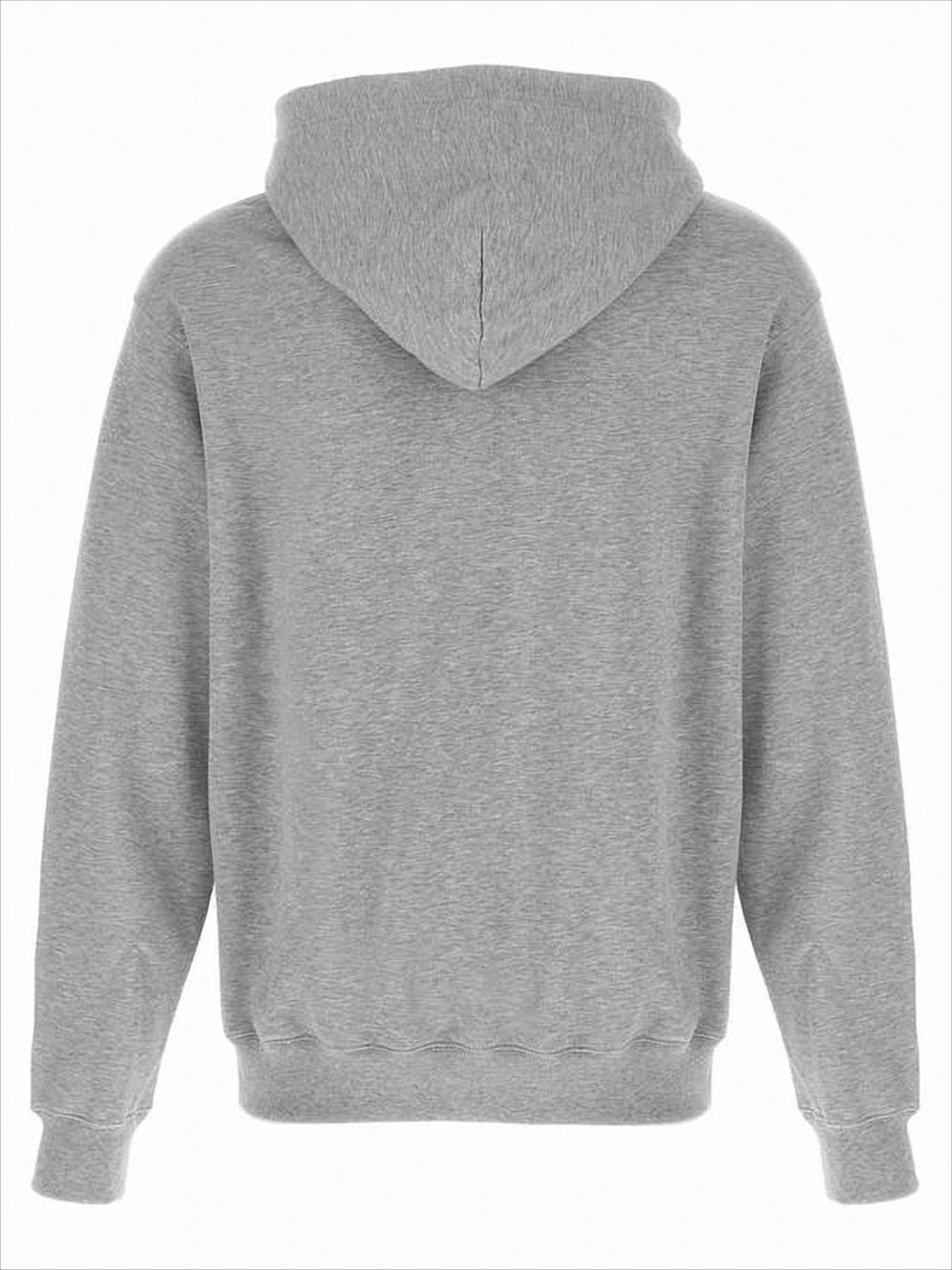 Heather Grey Cotton Jersey Hooded Sweatshirt
