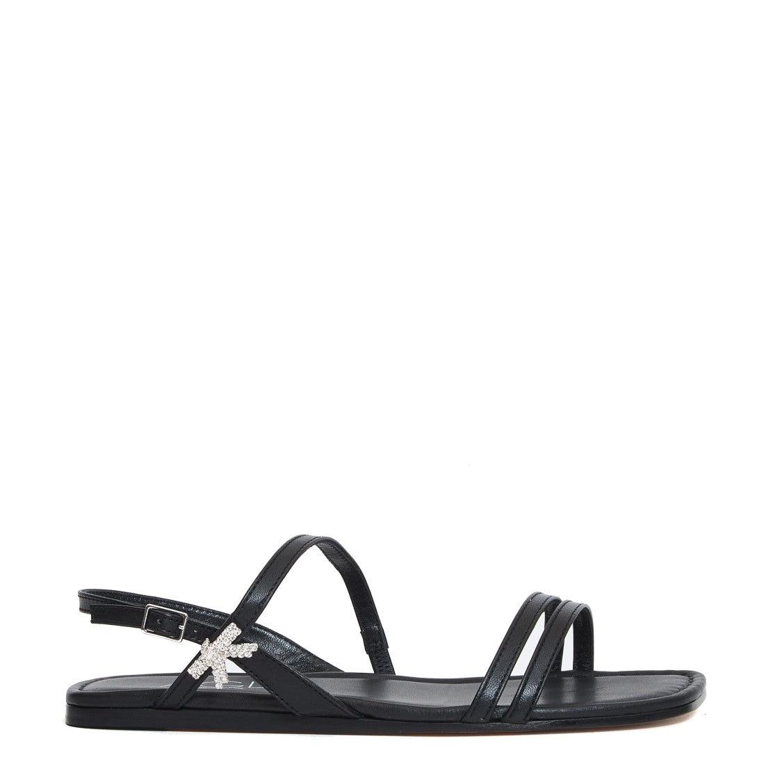 Black Flat Sandals With Straps