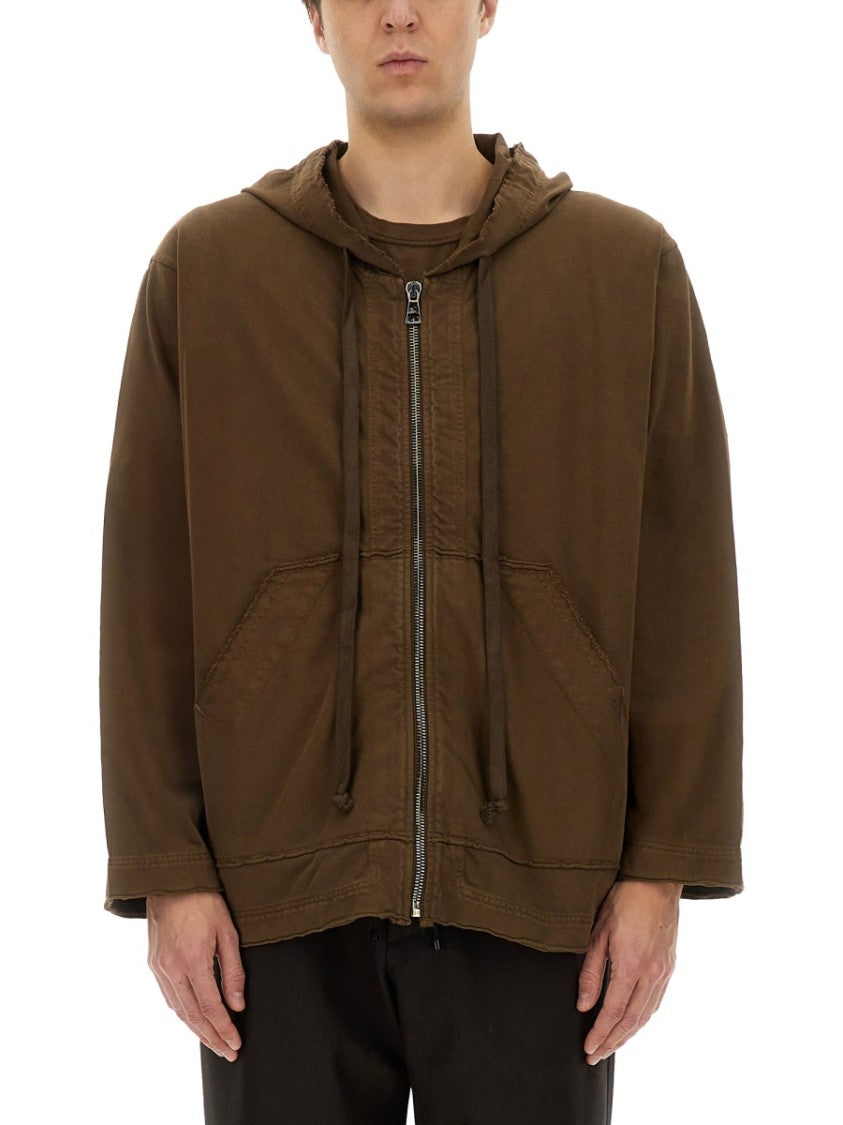 Brown Oversized Zipper Hoodie