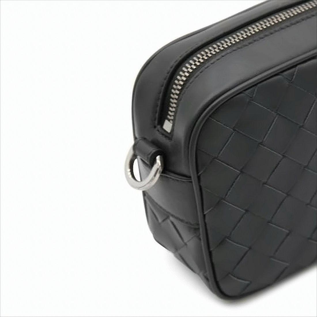 Prostokątna pleciona skórzana torba crossbody