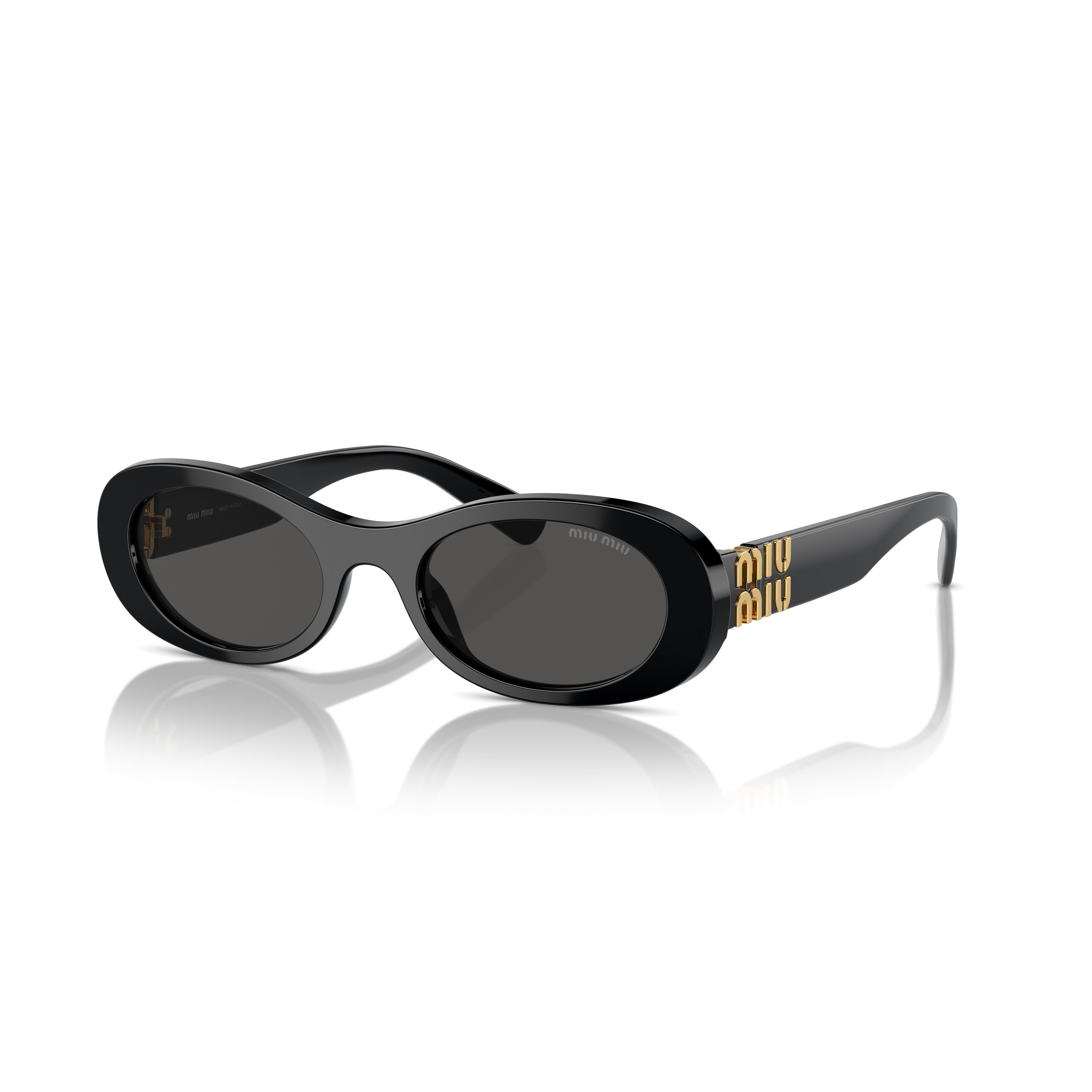 0mu 06zs Oval-Frame Black Acetate Sunglasses