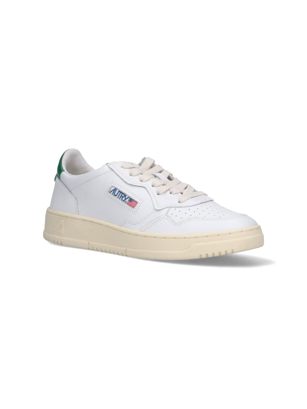 Low-Top White Leather Sneakers With Multicolor Embroidery
