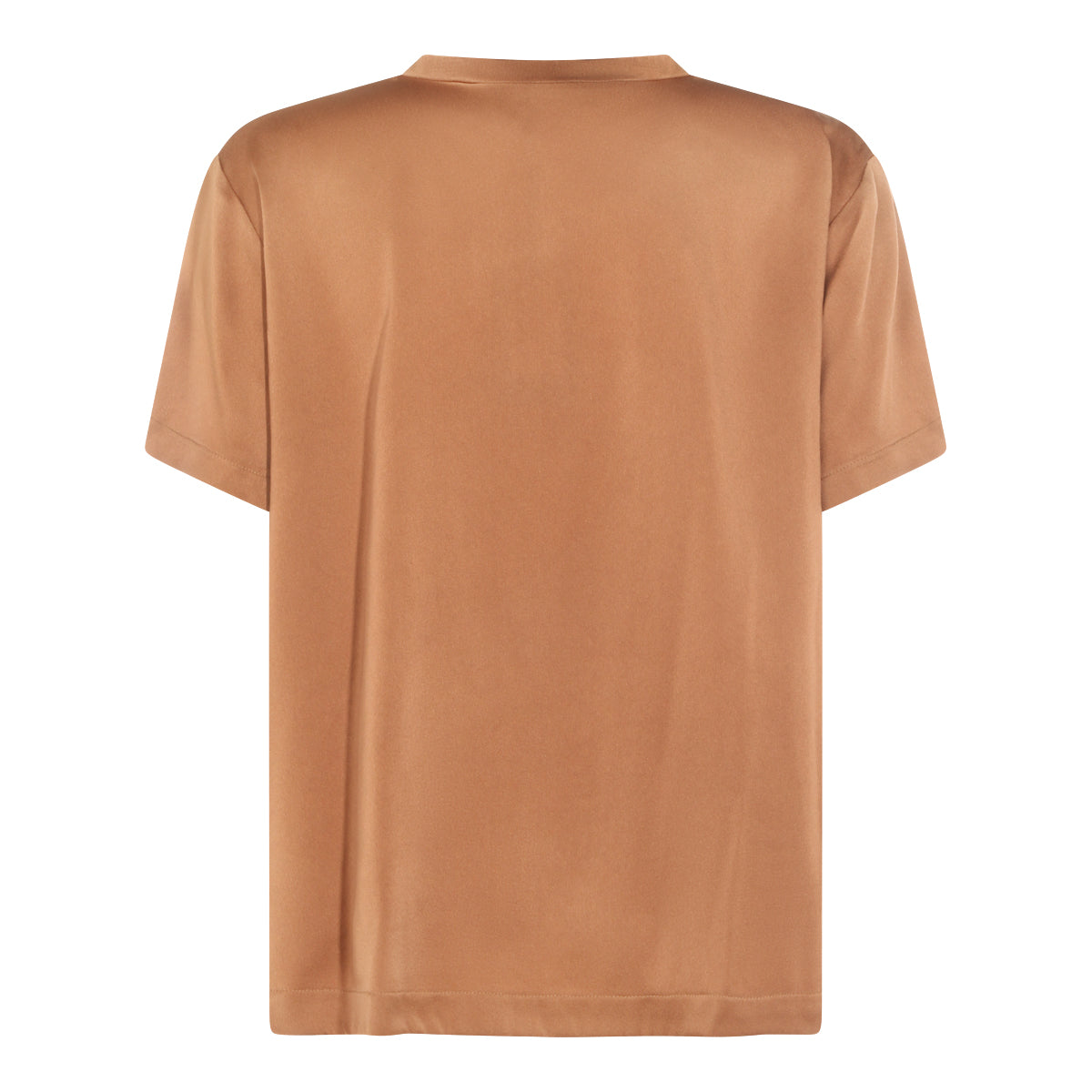 Brown V-Neck Short-Sleeve Top