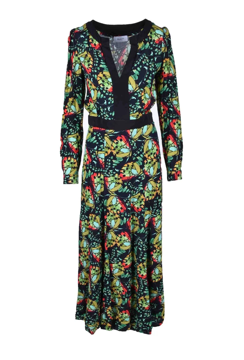 Knee-Length Abstract Midi Dress