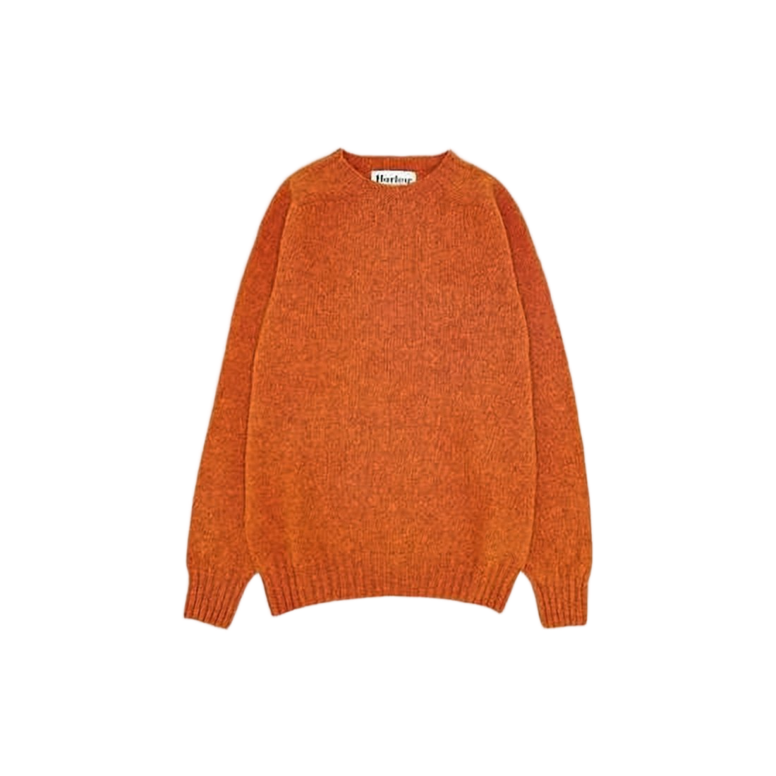 Crew Neck Wool Sweater With Ribbed Cuffs