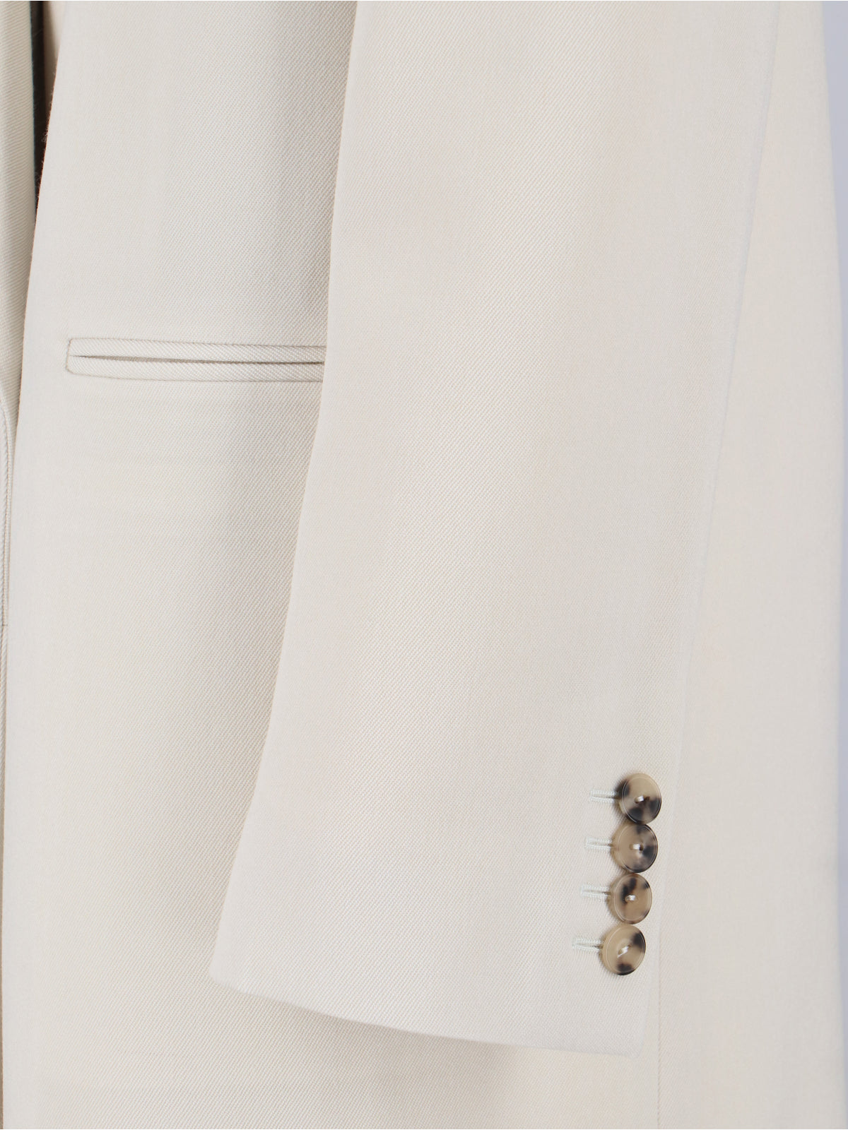 Double-Breasted White Wool Coat