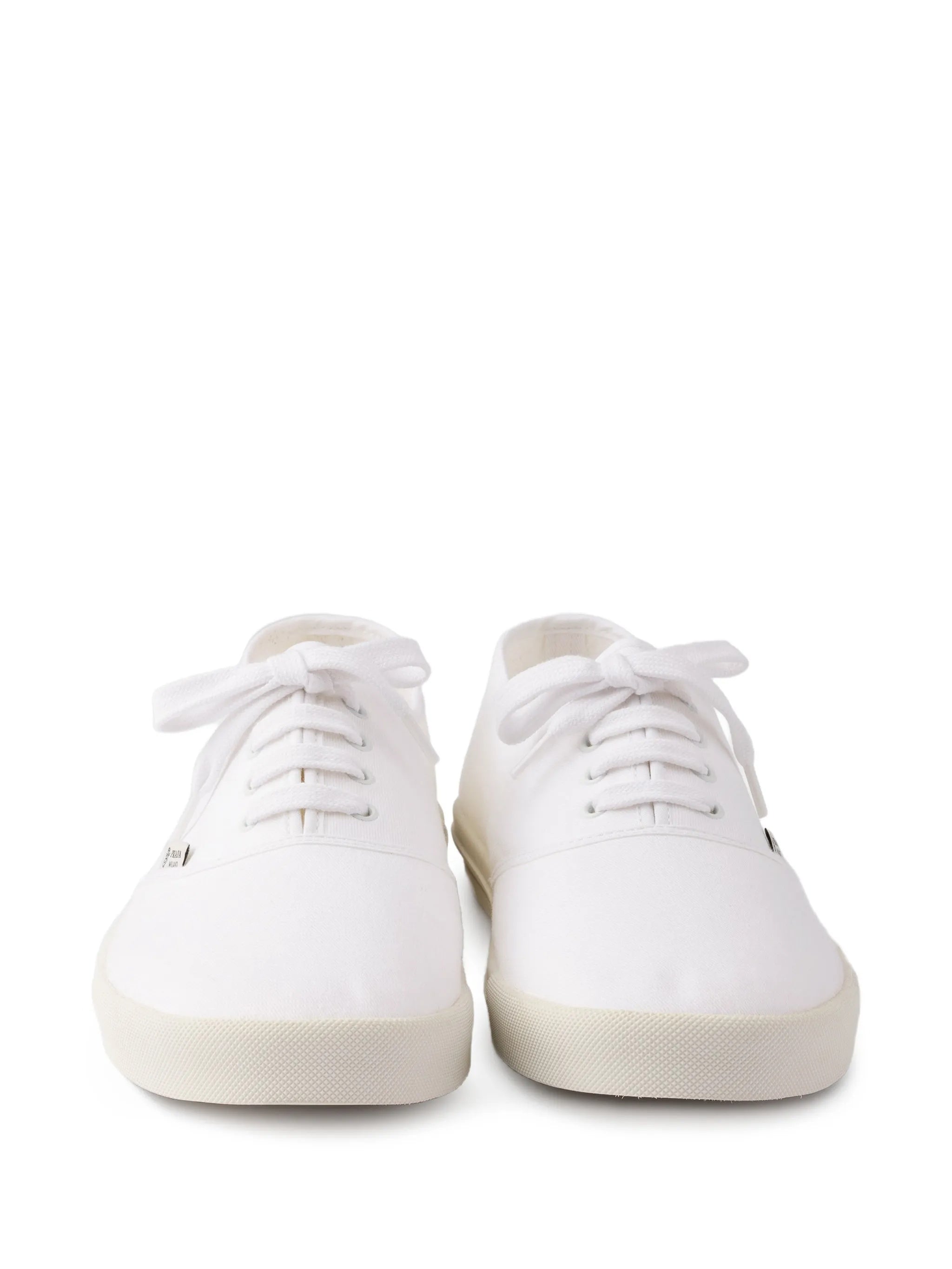 White Drill Minimalist Canvas Low-Top Sneakers