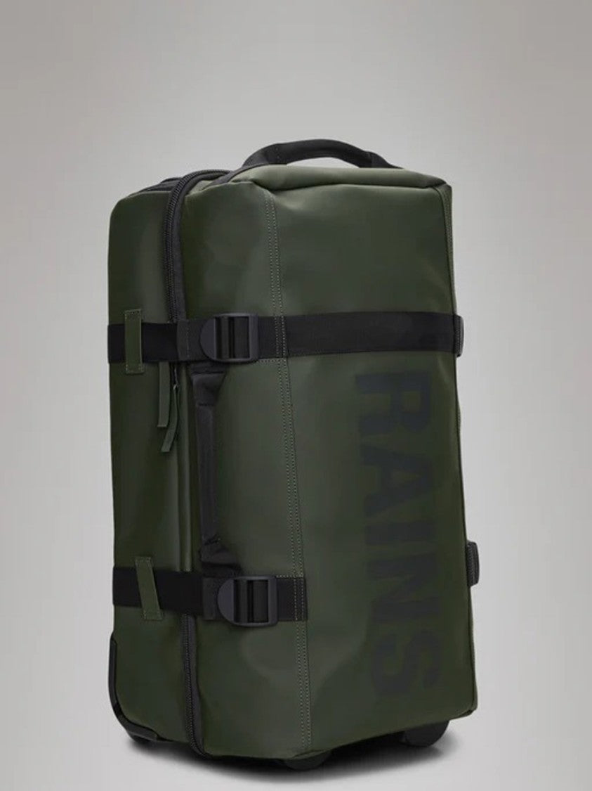 Compact Olive Green Wheeled Suitcase