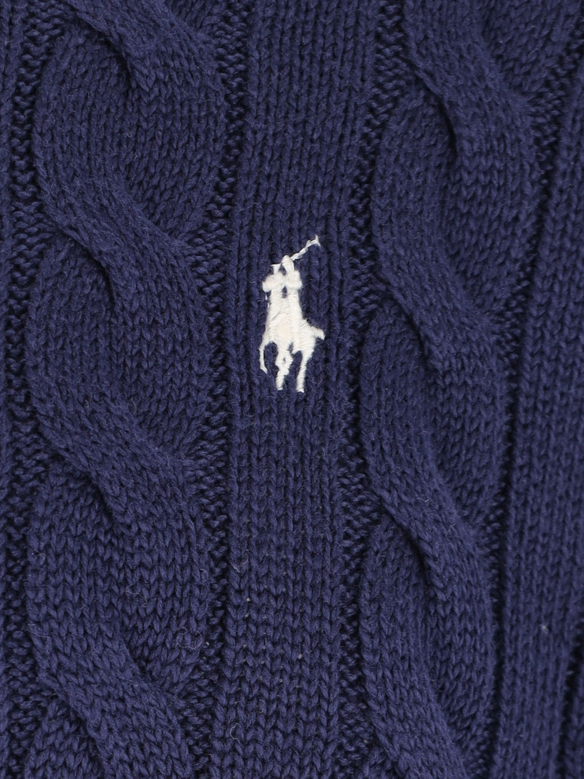 Blue Cable Knit Crewneck Sweater