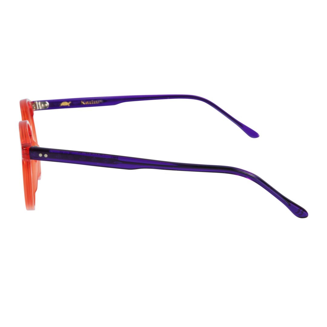 Jonas/N-52 Translucent Orange Round Frame Kador Eyeglasses