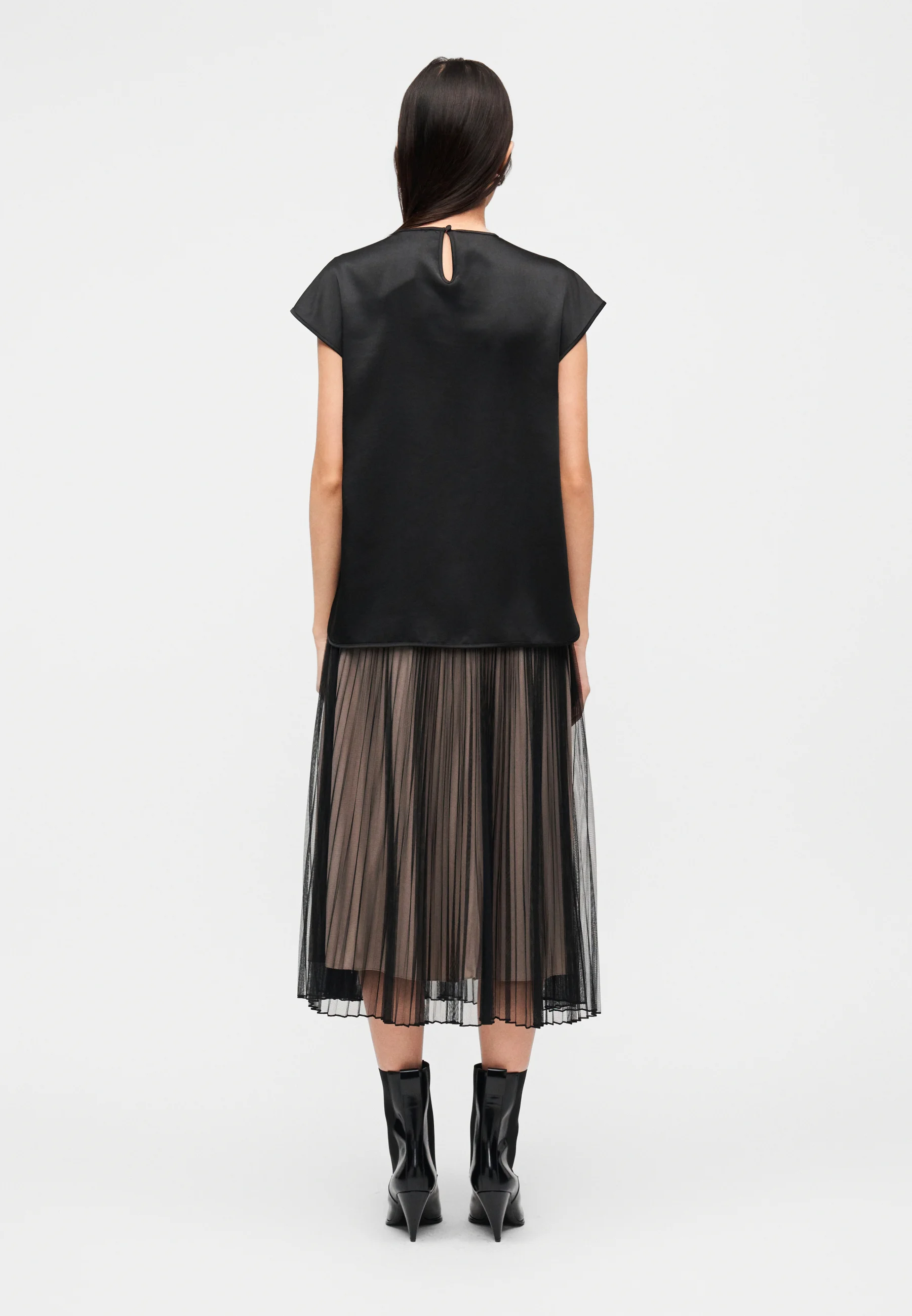 Black Cotton Blend Tank Top
