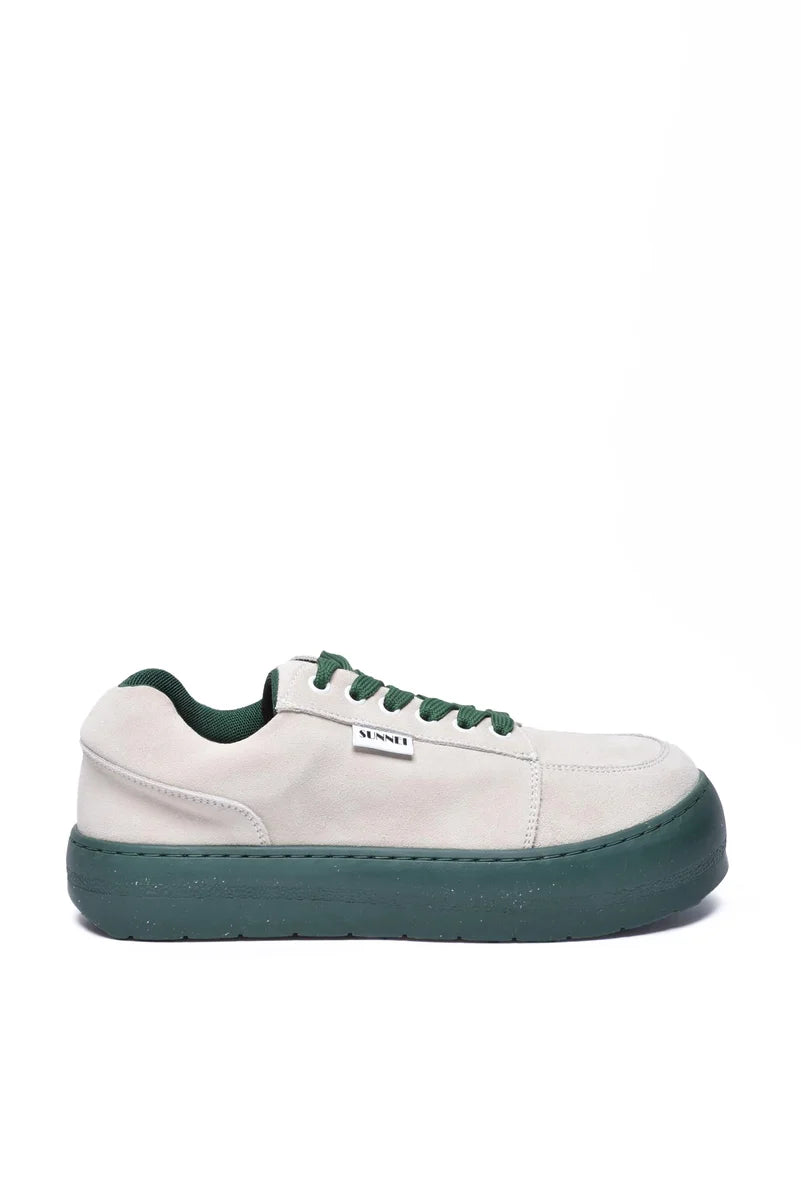 Suede Sneaker - Beige/Green