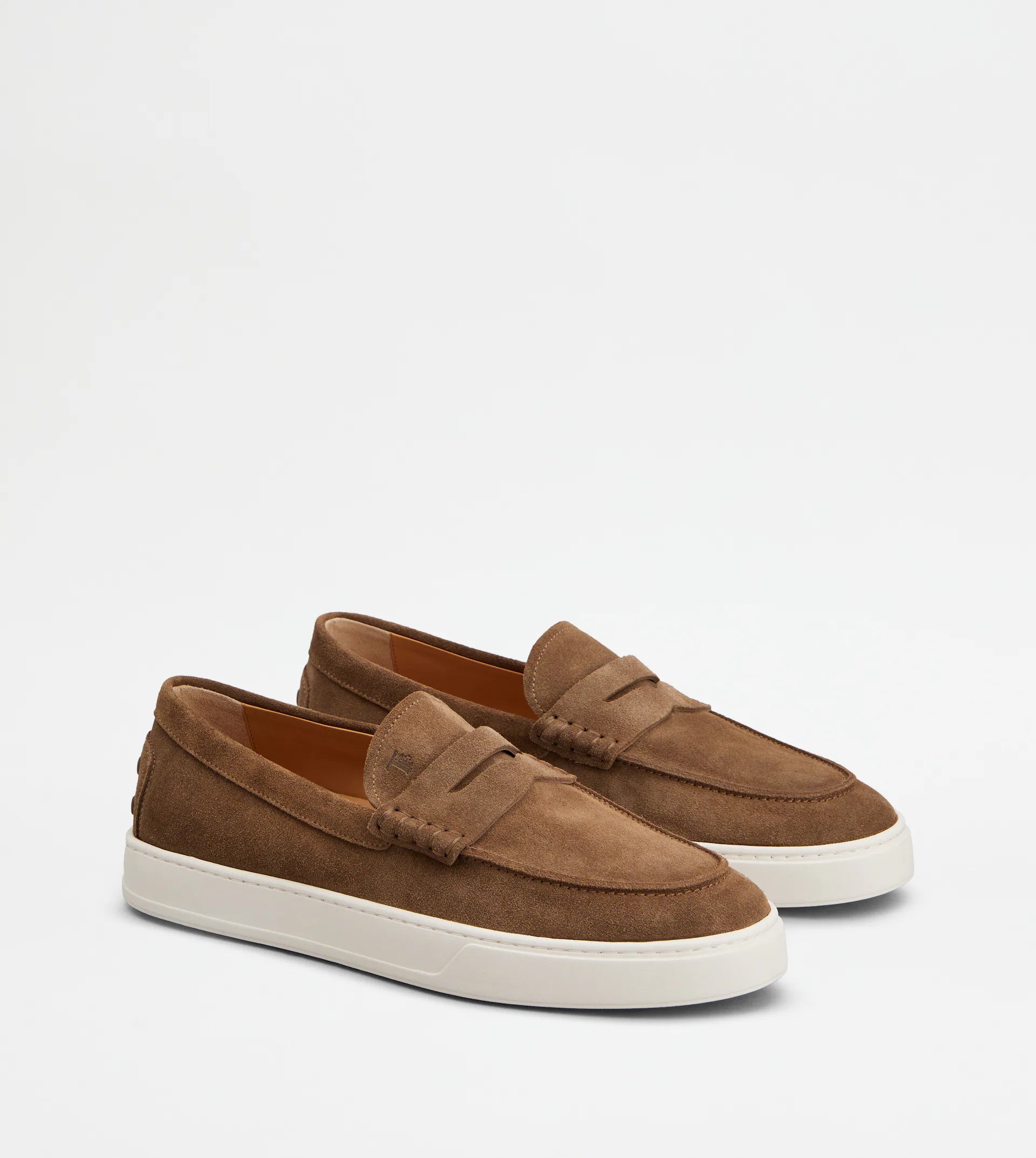 Light Brown Suede Penny Loafers