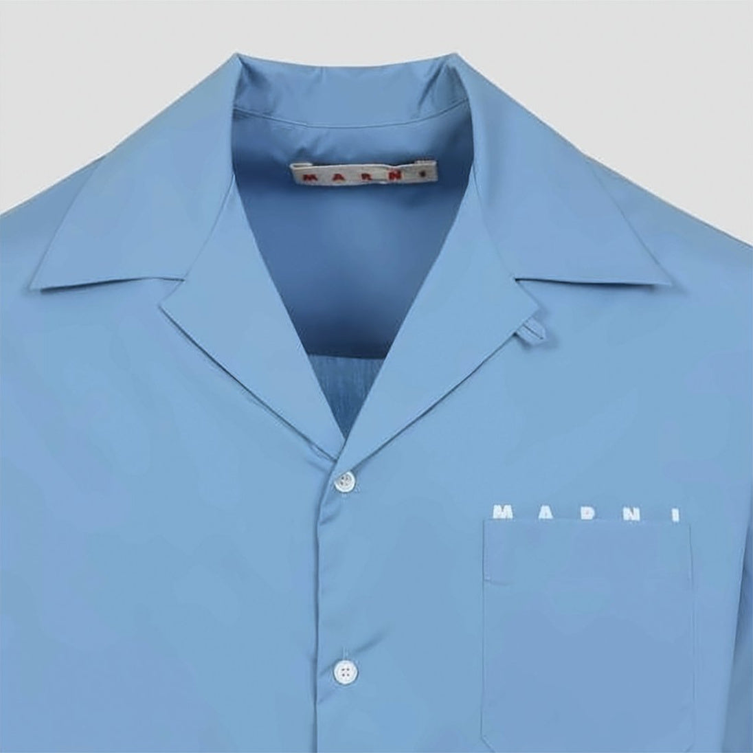 Relaxed Fit Blue Short-Sleeve Shirt