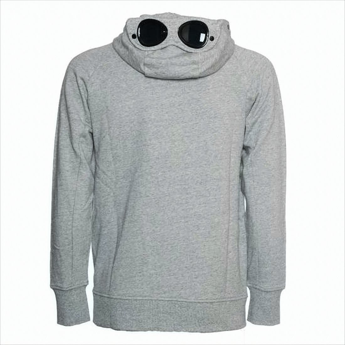 Heathered Cotton Hoodie with Zippered Pockets and Goggles