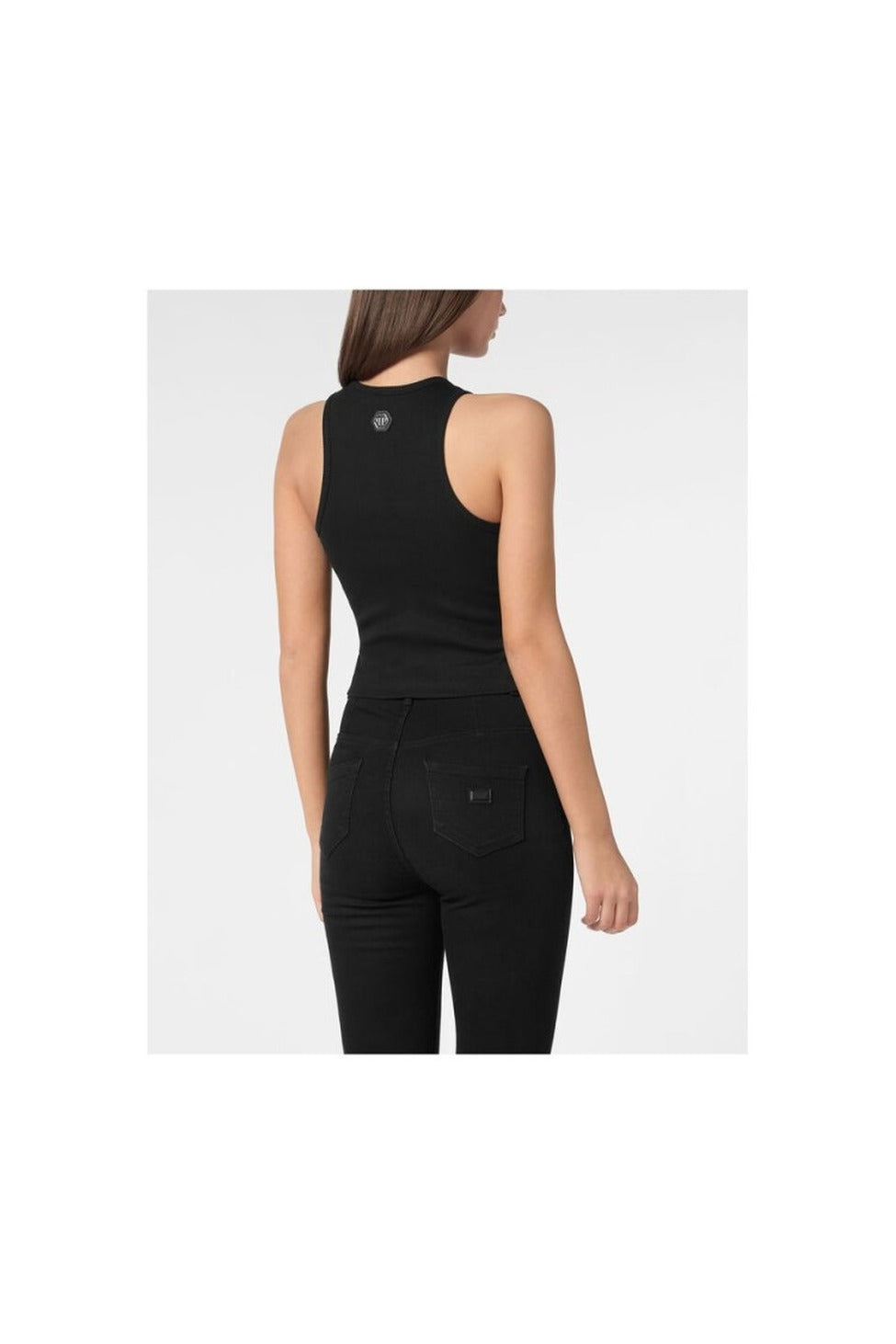 Fringe-Detail Ribbed Crop Top