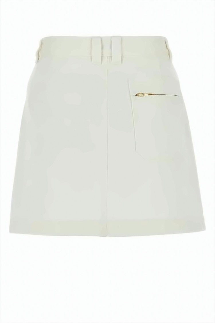 White Cotton Short Skirt