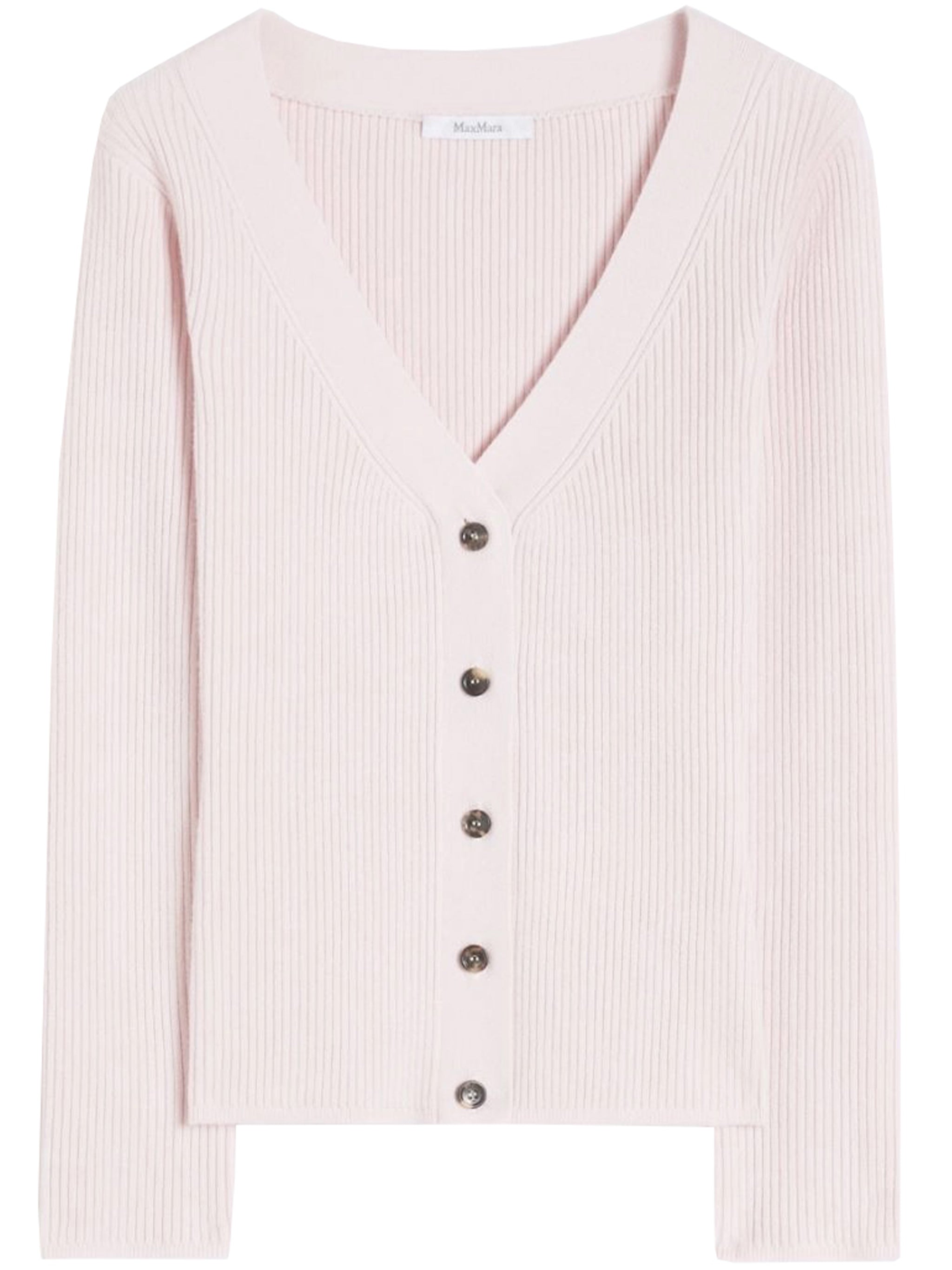Pink Gioiosa Ribbed Knit V Top