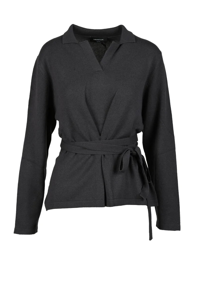 Crossover Knit Wool Silk Cashmere - Brown