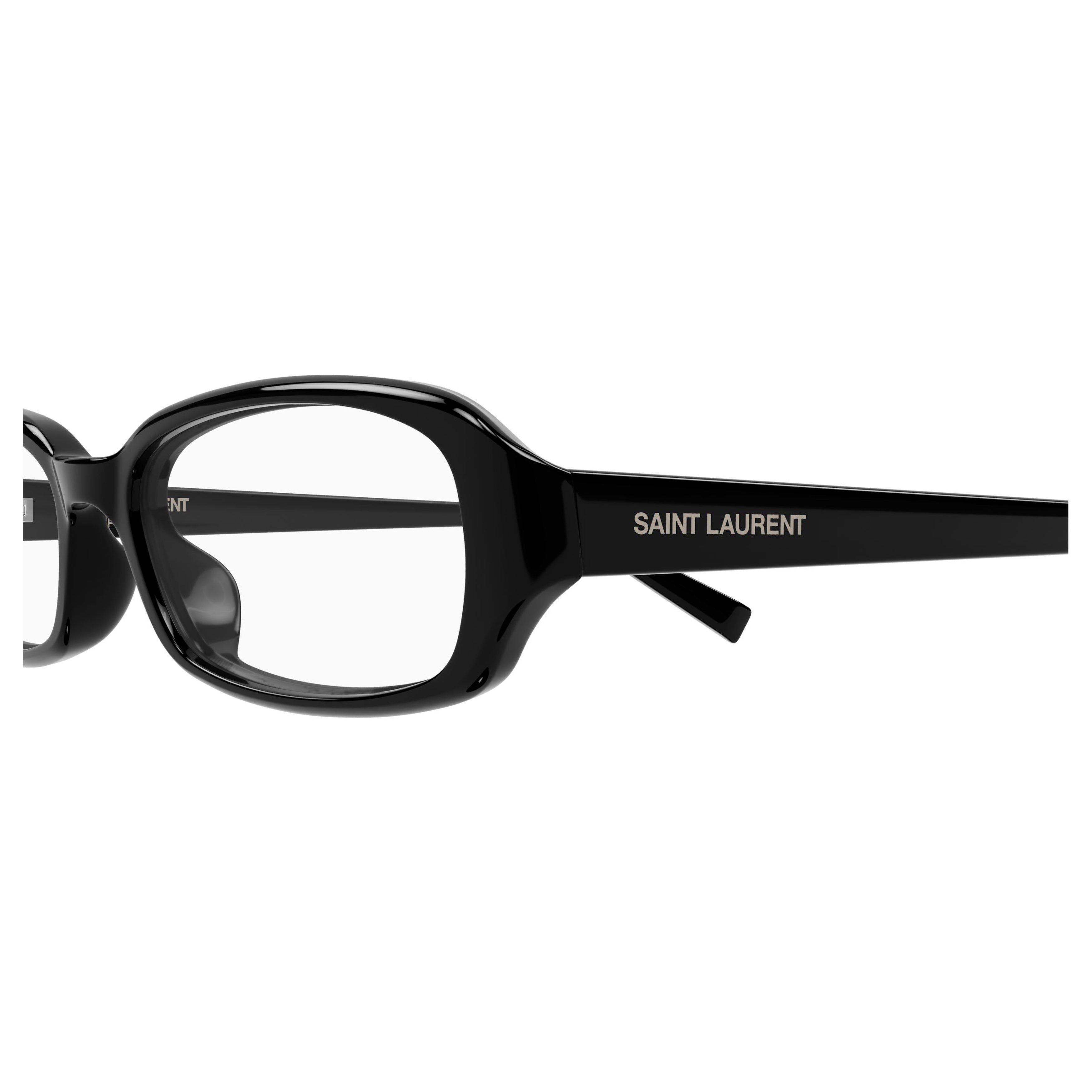 Rectangular Eyeglasses with Glossy Black Frame